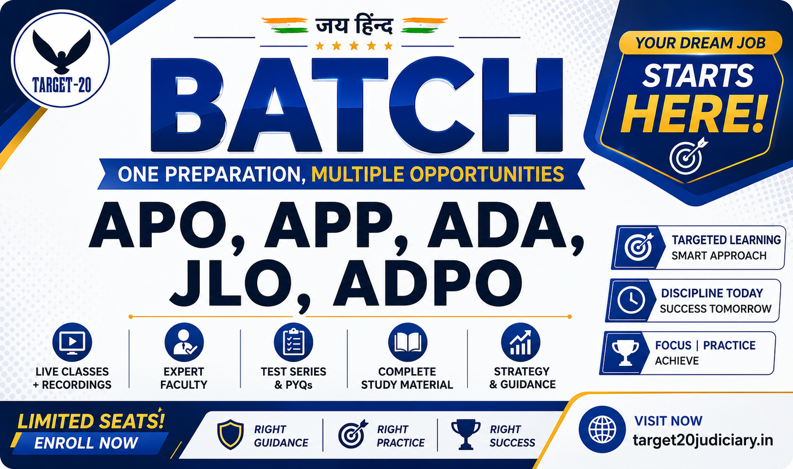 Target Jai Hind Batch (APO, APP, ADA, JLO, ADPO, ADJ)